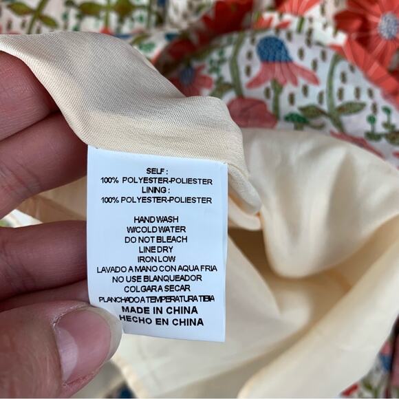 &merci women's large Floral Dress open back Red white cream bridal garden sun - Picture 5 of 12